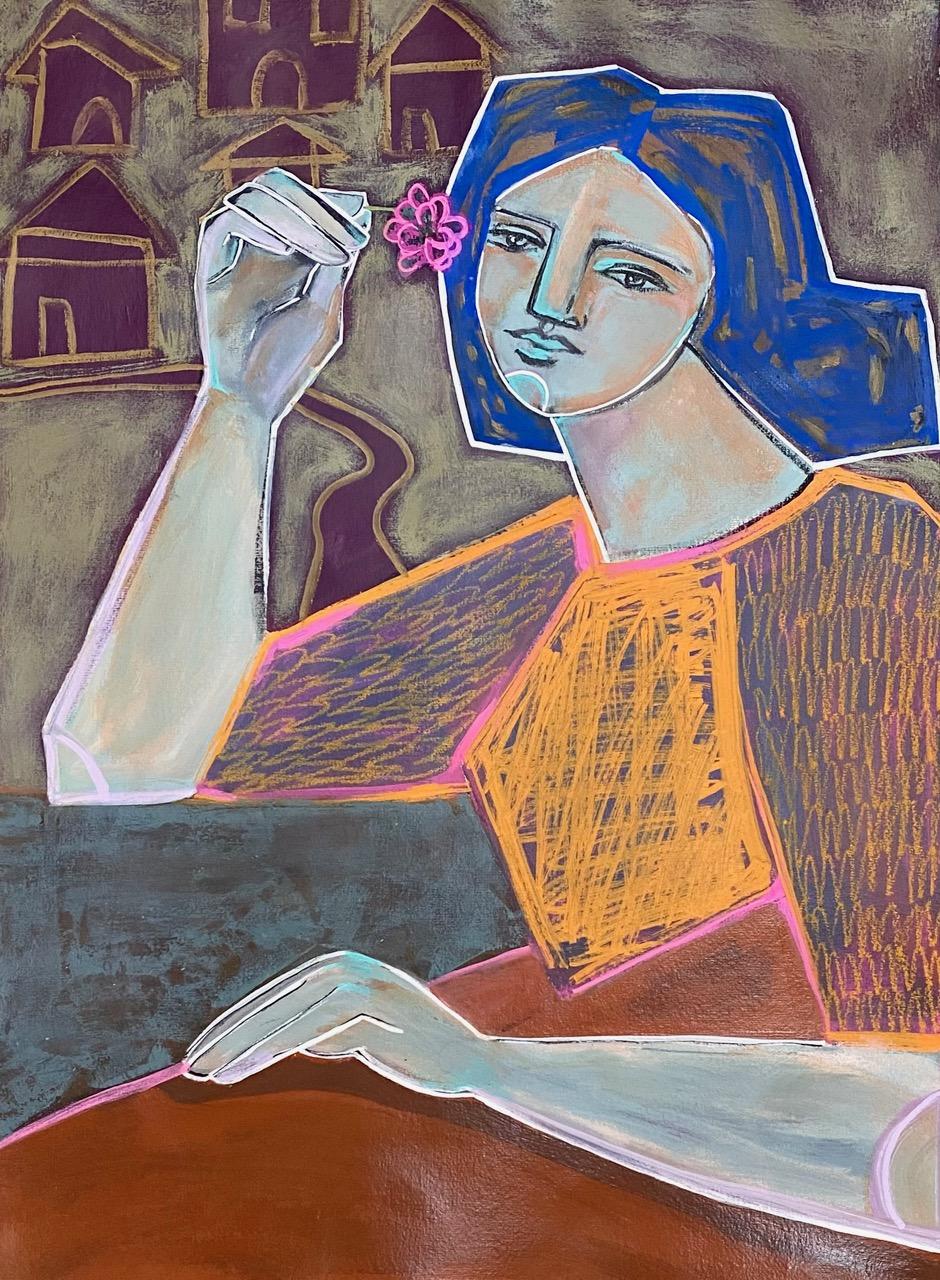Peinture - Figure abstraite "Village Girl"