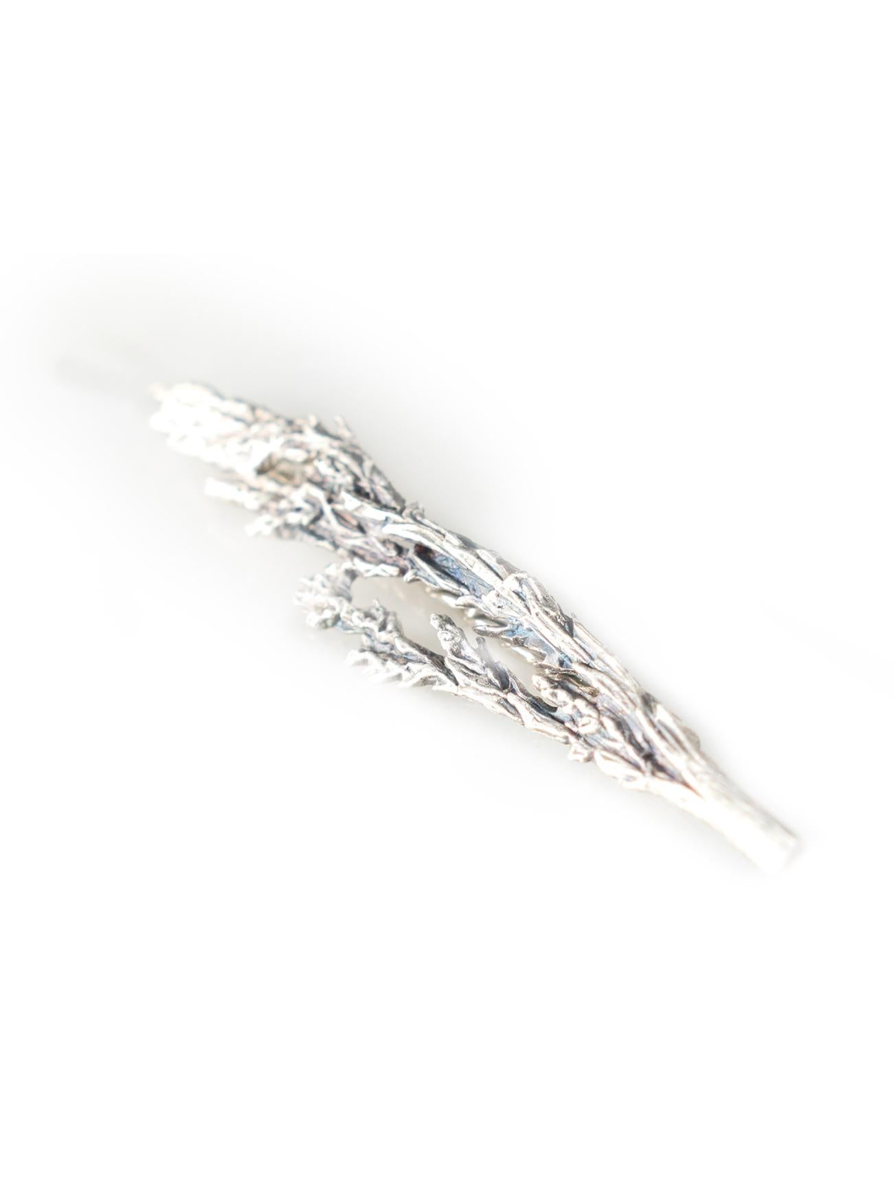 Featured in Vogue Sterling Silver Contemporary Juniper Brooch by the Artist 3
