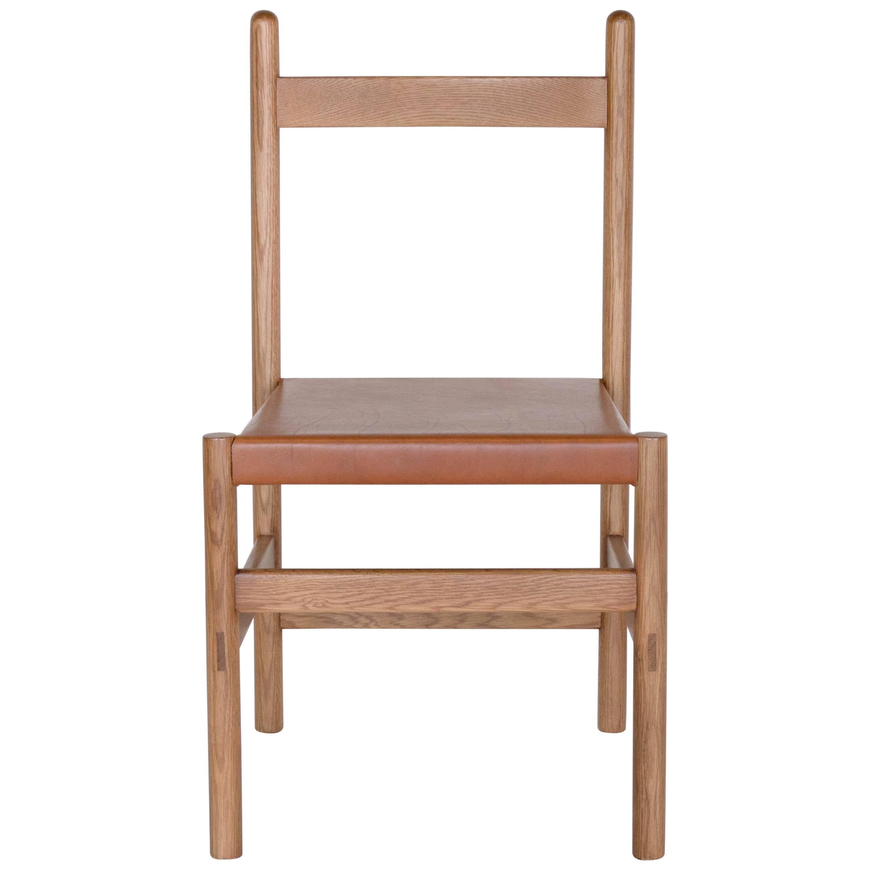 Juniper Chair by Sun at Six, Sienna, Minimalist Chair in Wood and Leather 