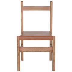 Vintage Juniper Chair by Sun at Six, Sienna, Minimalist Chair in Wood and Leather 