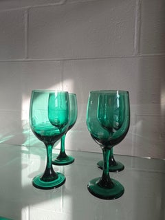 Juniper Green Glassware Wine Glasses by Libbey Glass