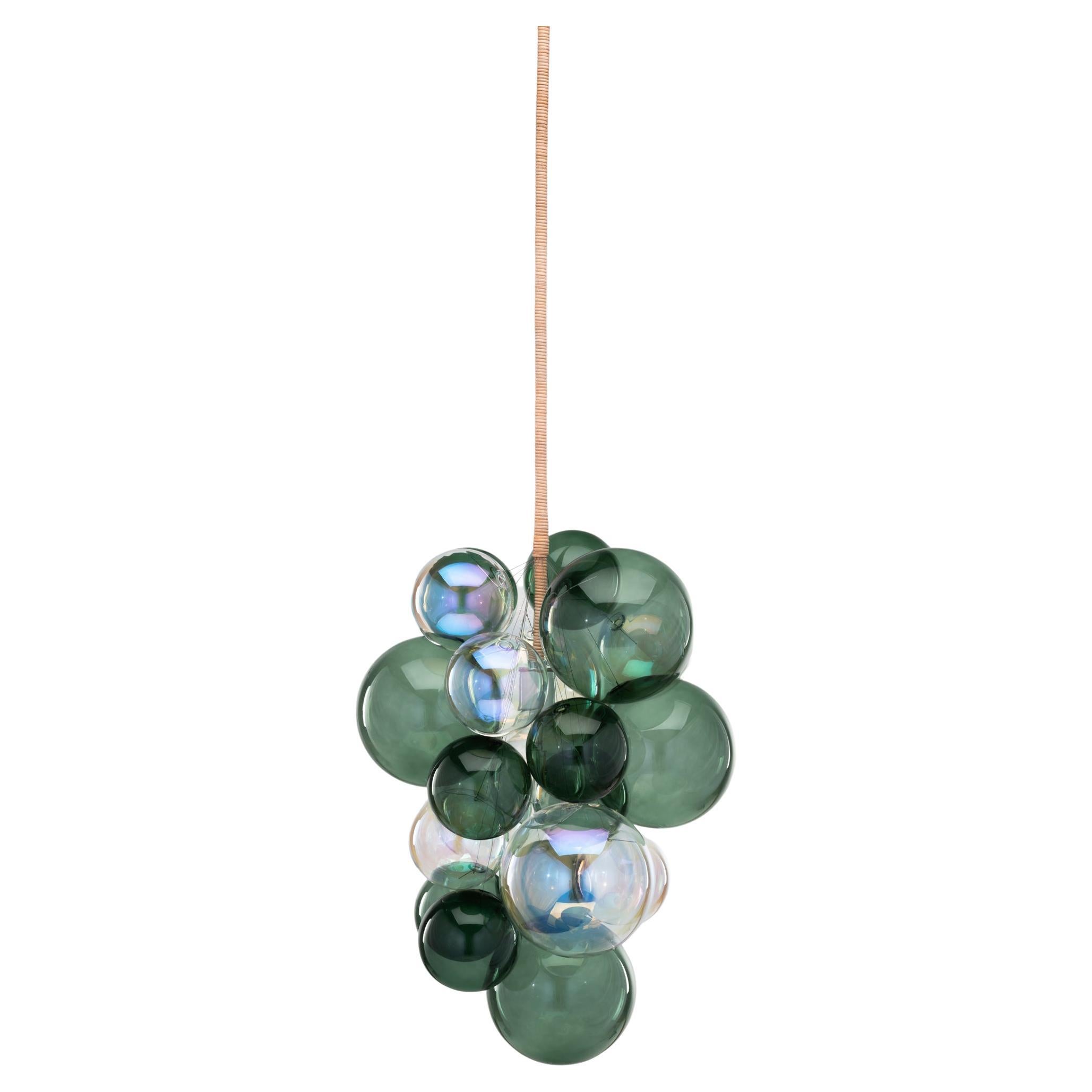 Juniper & Iridescent Finished Waterfall Bubble Chandelier by The Light Factory For Sale