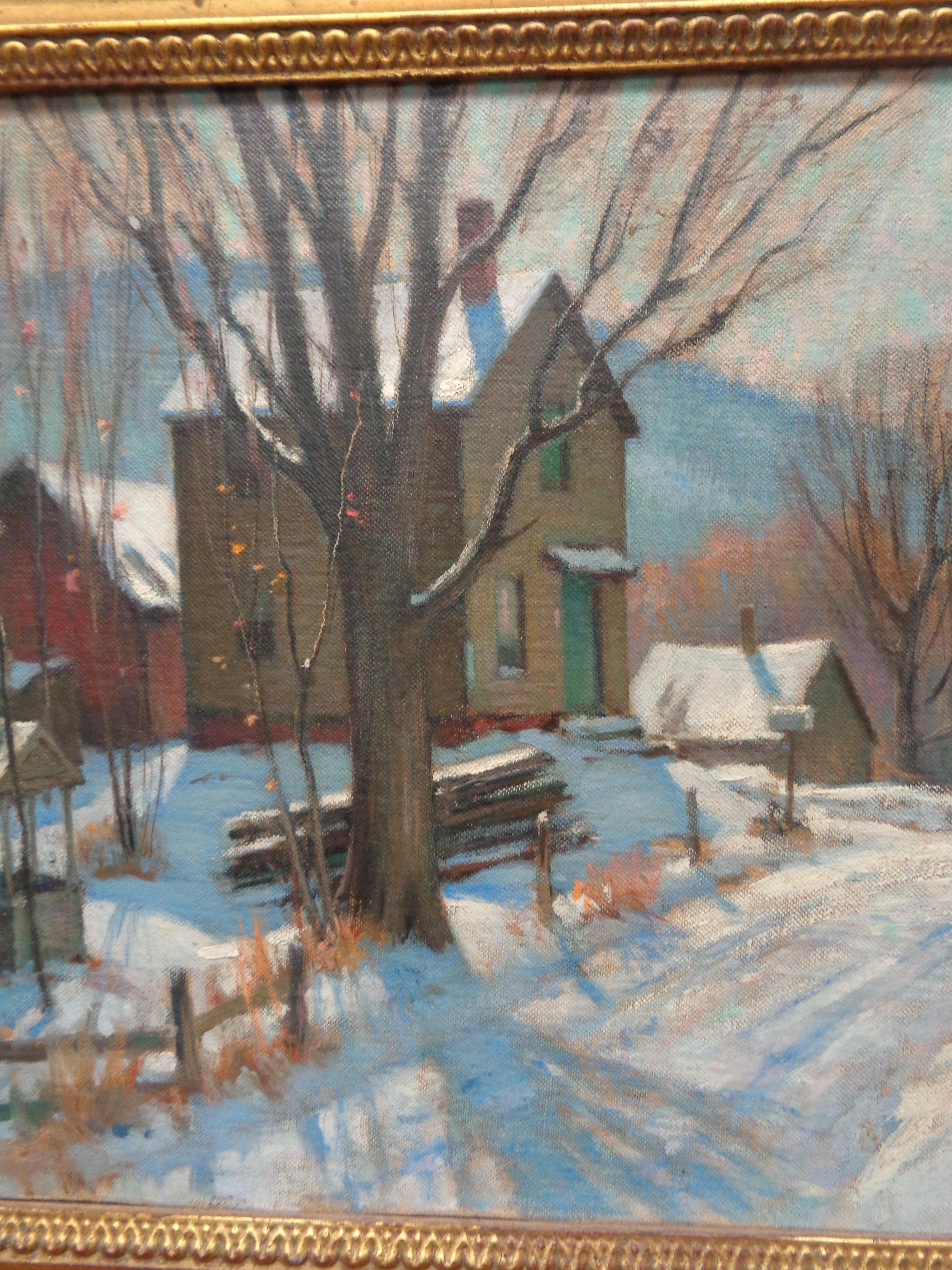 Junius Allen Salmagundi Club Artist Oil Painting The Upland Road w/ Club label en vente 2