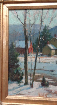 Junius Allen Salmagundi Club Artist oil painting Winter Afternoon