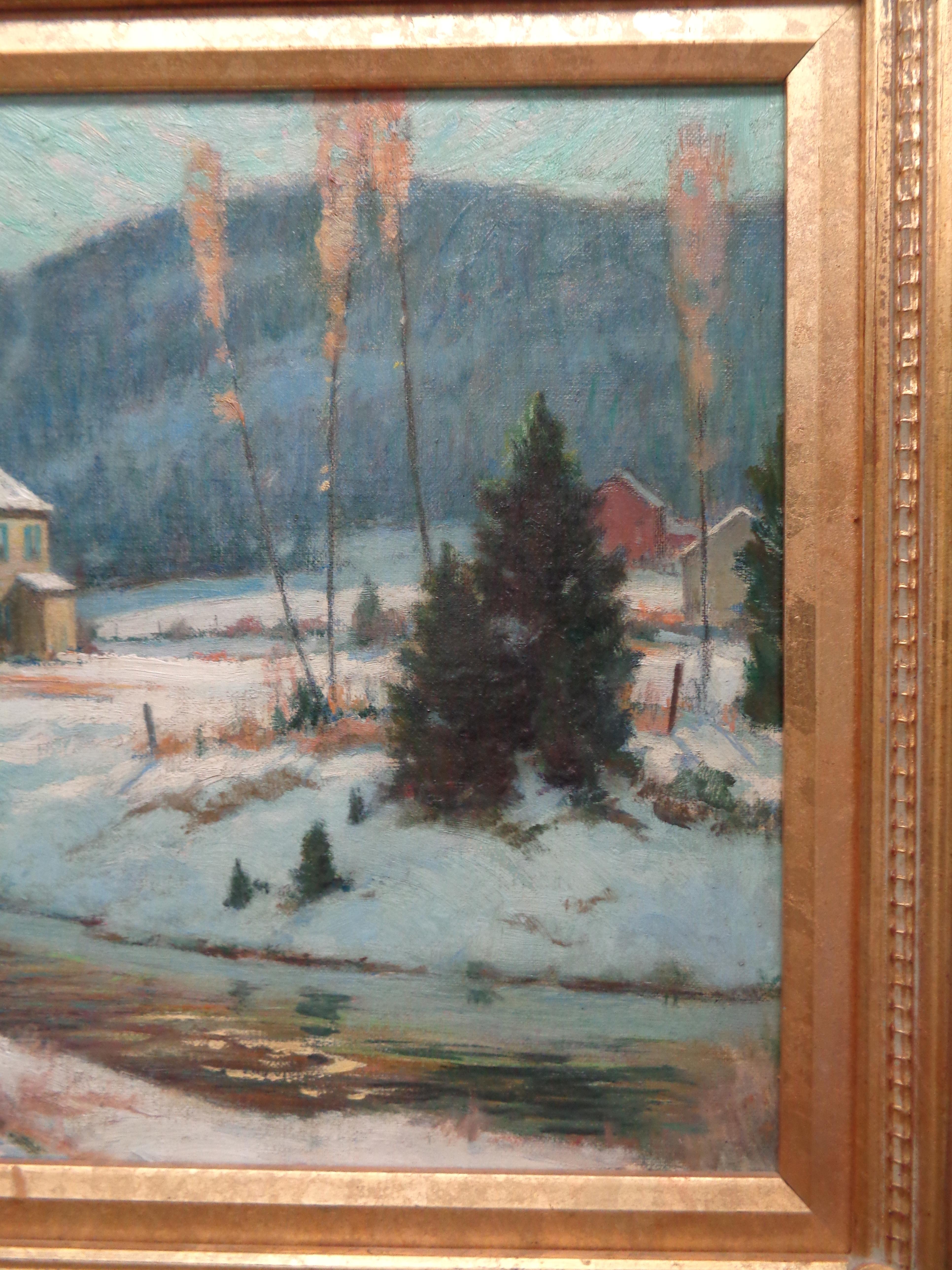 Junius Allen Salmagundi Club Artista pittura ad olio Pomeriggio d'Inverno in vendita 3
