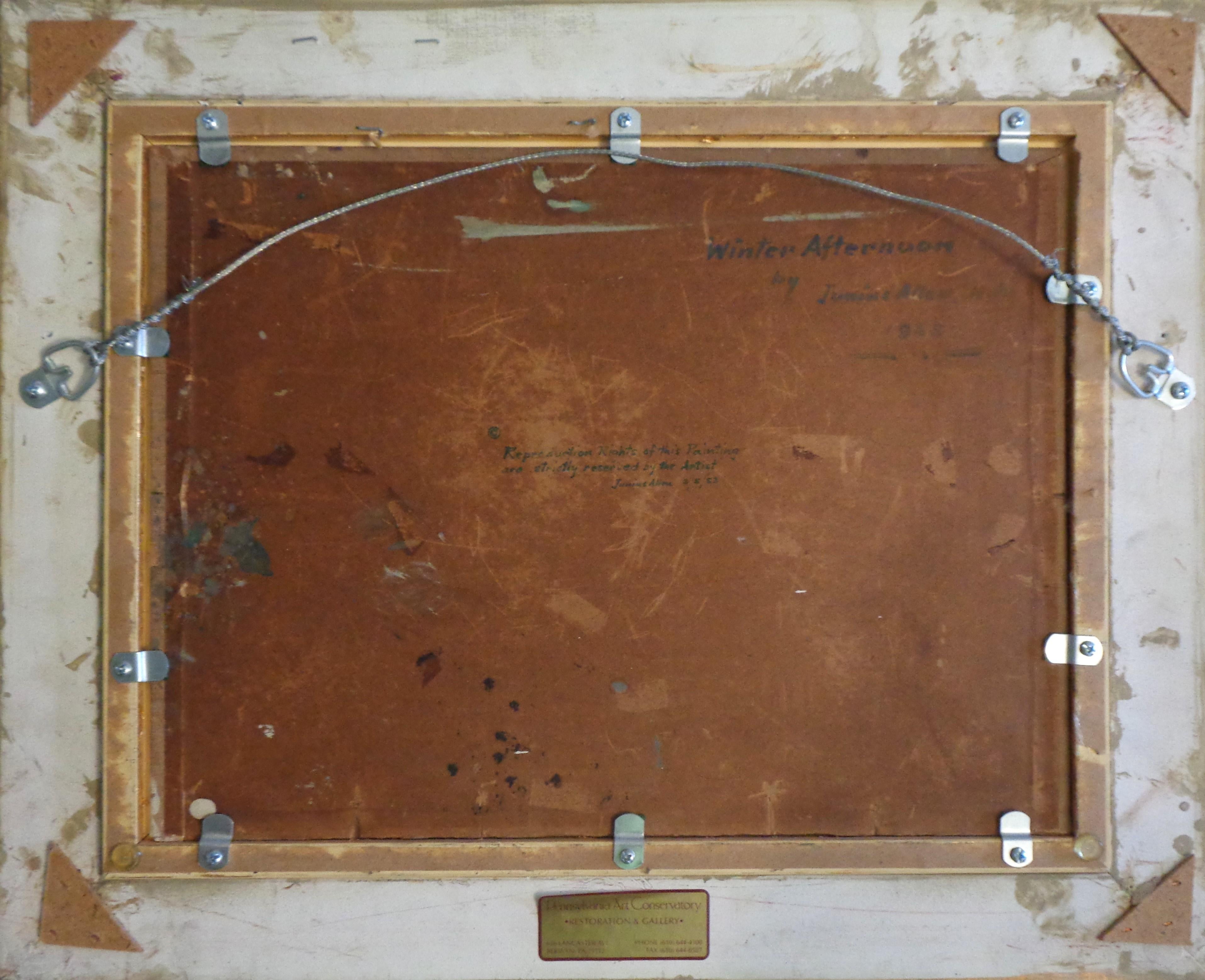 Junius Allen Salmagundi Club Künstler Ölgemälde Winternachmittag im Angebot 6