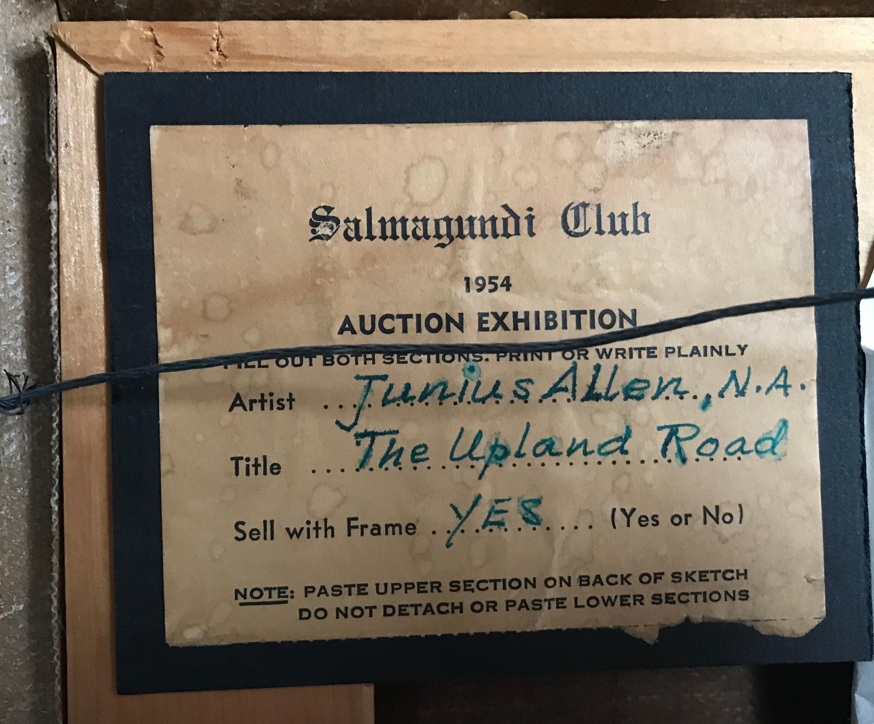 Junius Allen Salmagundi Club oil painting The Upland Road with Club label For Sale 4