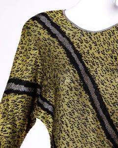 Vestido de punto asimétrico amarillo de Junko Koshino, vintage de los años 80