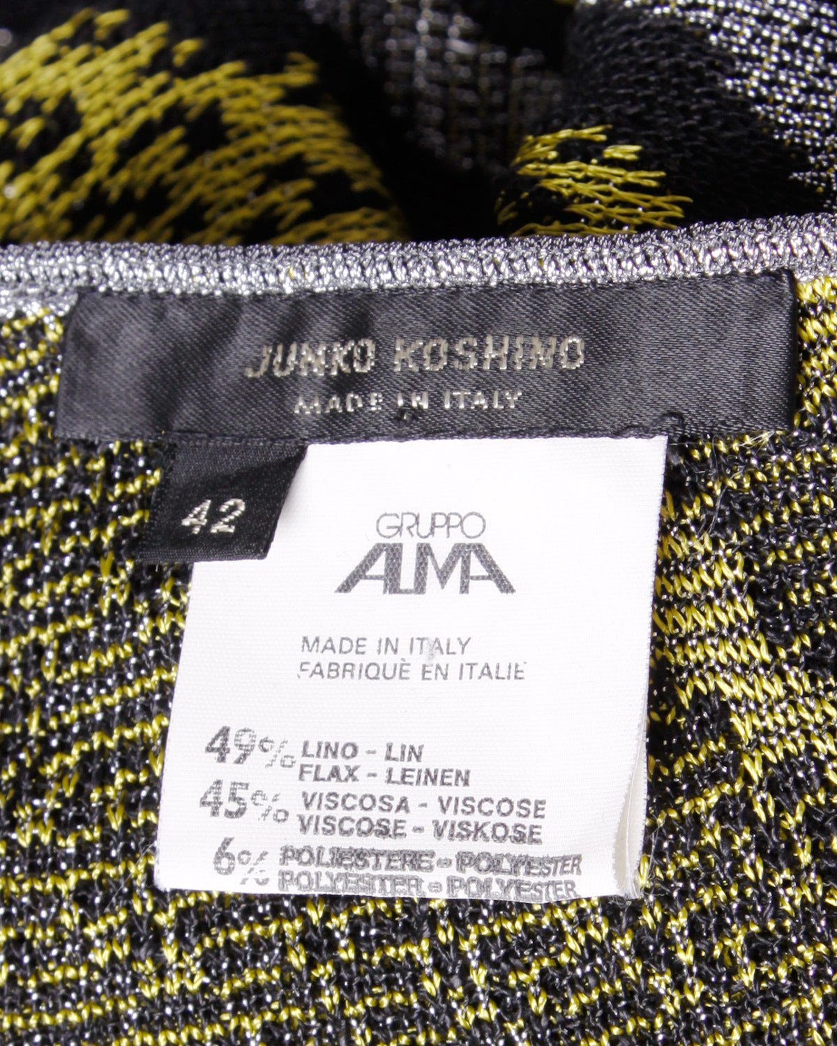 Junko Koshino Vintage 1980er 80er Jahre Gelbes asymmetrisches Pulloverkleid aus Strick im Angebot 1