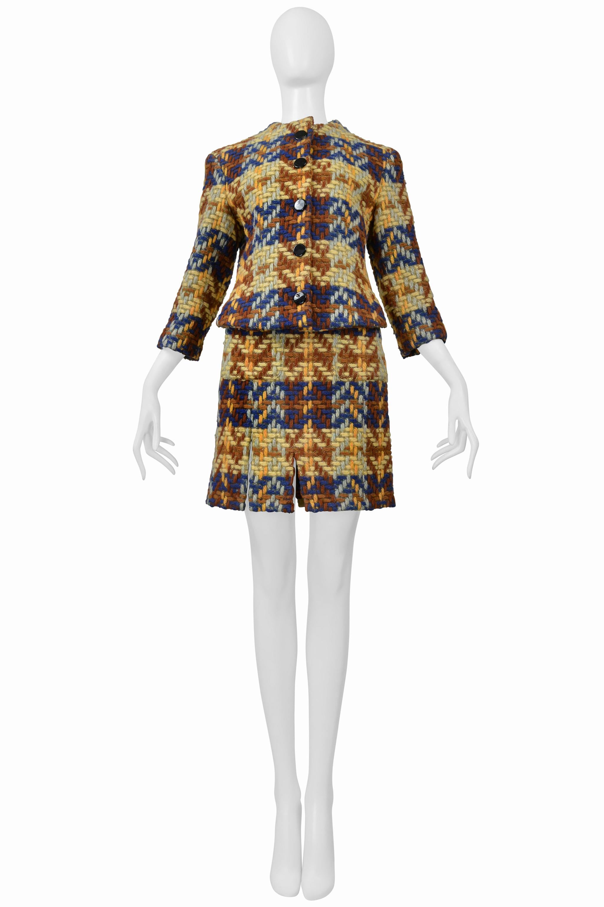 Junko Shimada Combinaison jupe en laine bleu, Brown, jaune Pour femmes en vente