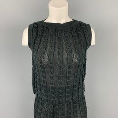 JUNKO SHIMADA Size M Charcoal Knitted Linen Pencil Skirt Set