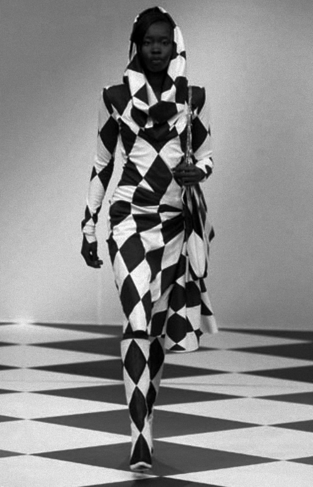 Donna Junko Shimada SS 2001 Giacca Cappotto Harlequin in vendita