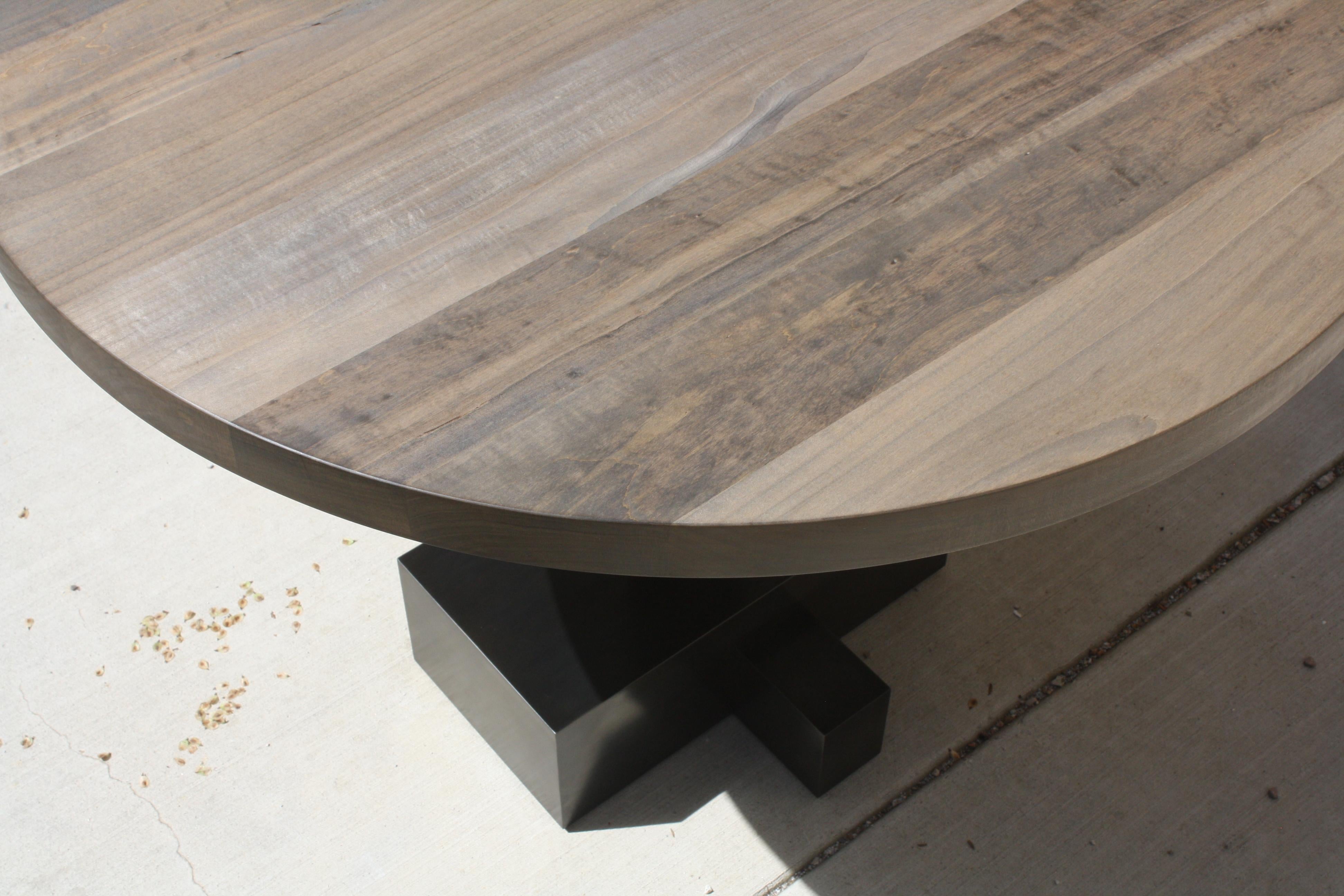 Maple Juno Customizable Round Pedestal Table by Laylo Studio For Sale