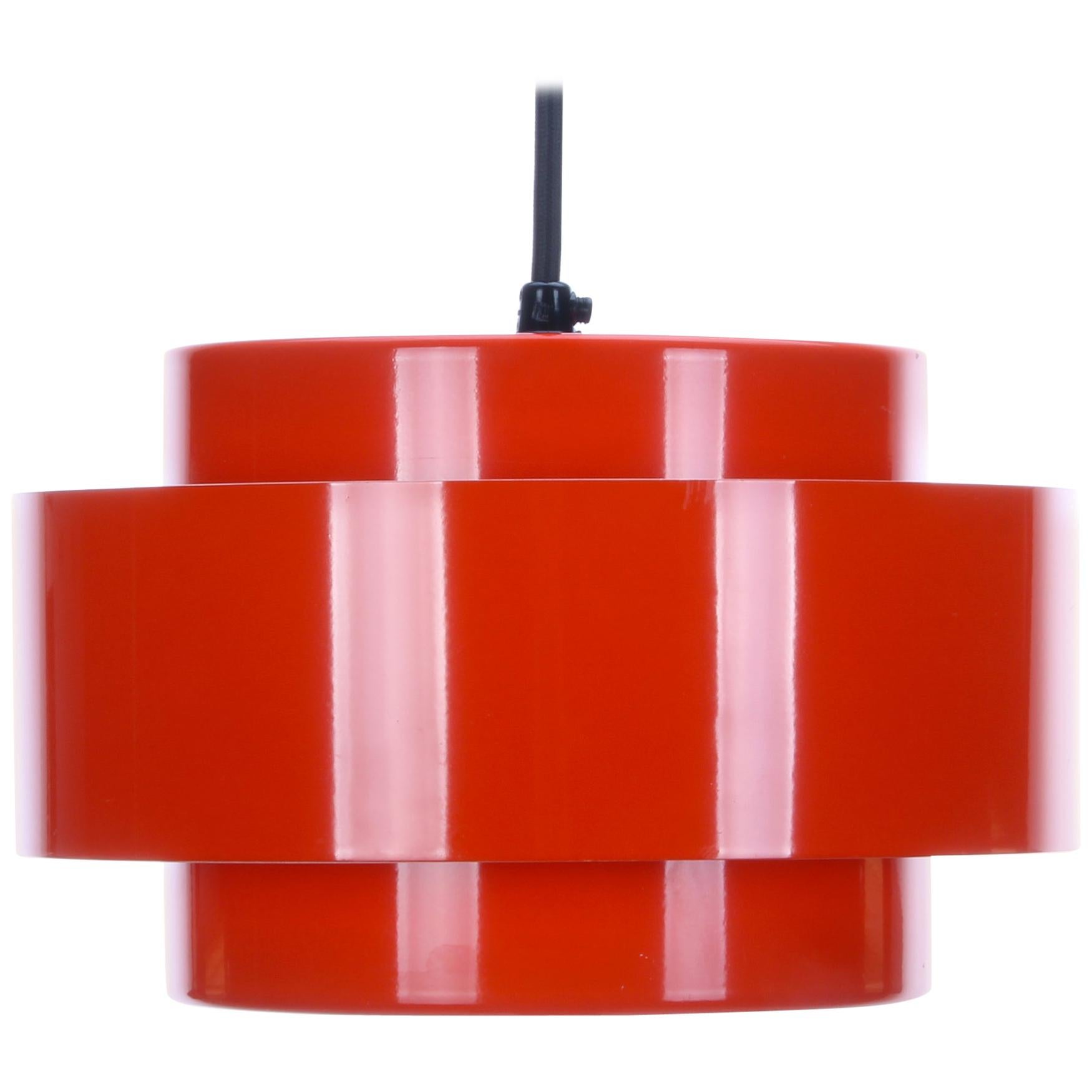 Juno by Jo Hammerborg for Fog 
Mørup in 1969, Cheerful Red Space Age Lamp