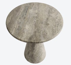 Juno Medium Travertine Side Table by Ransom & Dunn