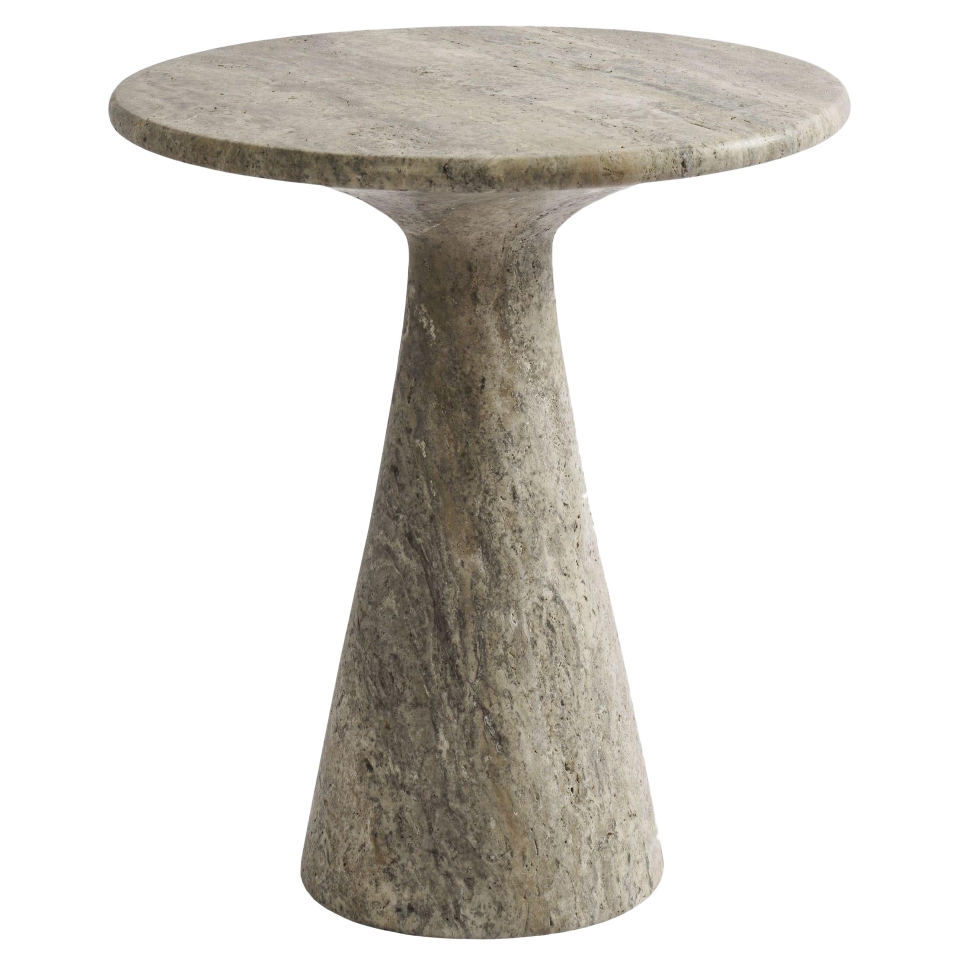Juno Medium Travertine Side Table by Ransom & Dunn