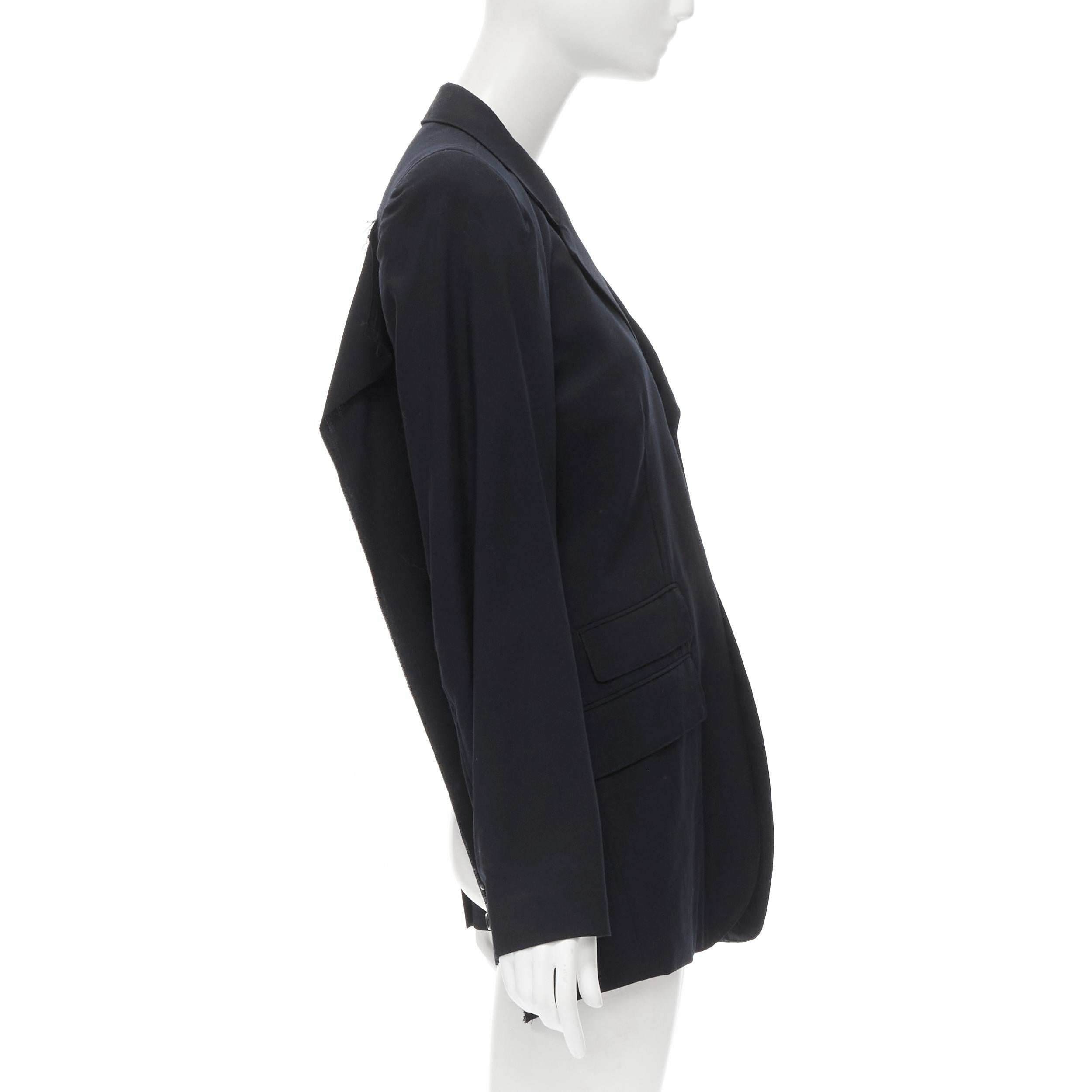 JUNYA WATANABE 1994 navy wool shoulder padded cut out back blazer M In Excellent Condition For Sale In Hong Kong, NT