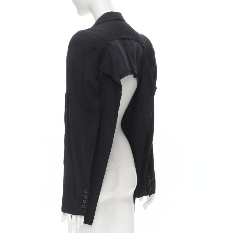 JUNYA WATANabe 1994 blazer in lana navy con spalla imbottita e taglio sul retro M in vendita 1
