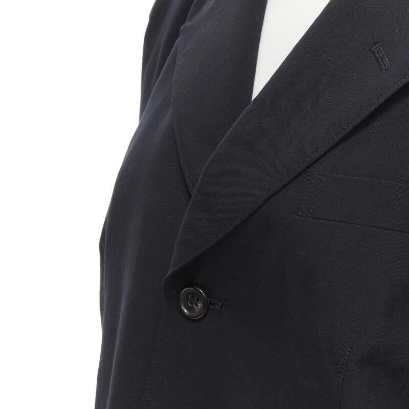 JUNYA WATANabe 1994 blazer in lana navy con spalla imbottita e taglio sul retro M in vendita 2