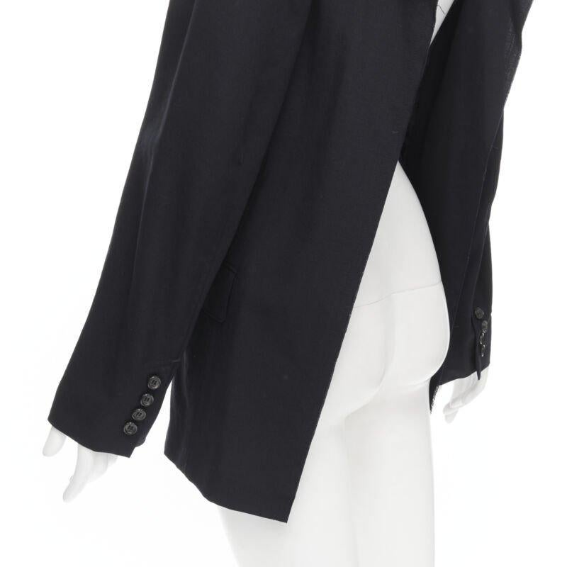 JUNYA WATANabe 1994 blazer in lana navy con spalla imbottita e taglio sul retro M in vendita 3