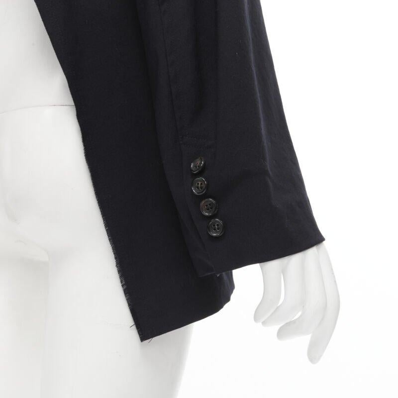 JUNYA WATANabe 1994 blazer in lana navy con spalla imbottita e taglio sul retro M in vendita 4