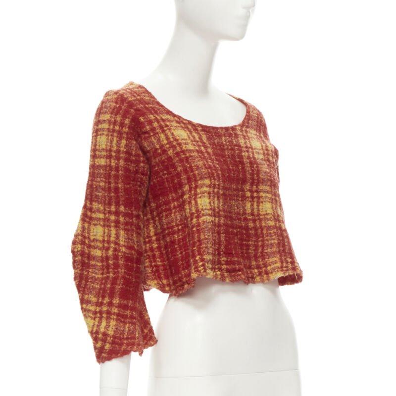 Orange JUNYA WATANABE 1994 Vintage orange grey boiled wool shrunken deconstructed top M