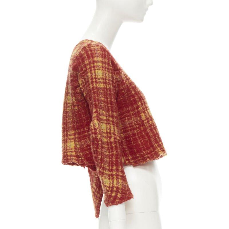 JUNYA WATANABE 1994 Vintage orange grey boiled wool shrunken deconstructed top M In Excellent Condition In Hong Kong, NT