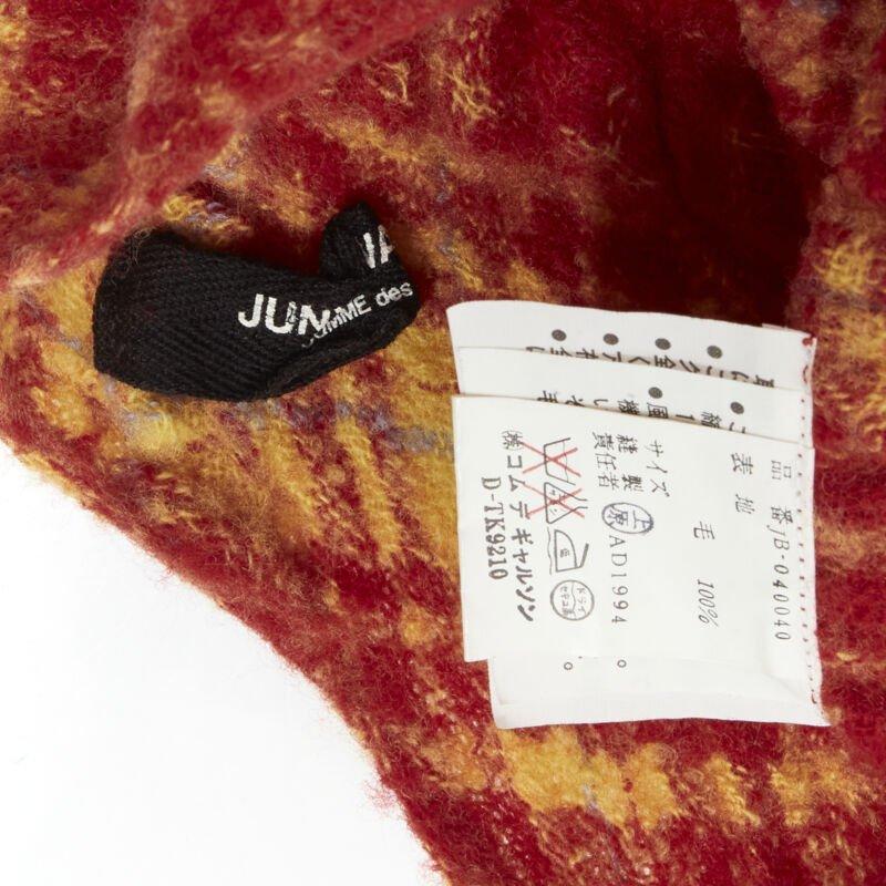 JUNYA WATANABE 1994 Vintage orange grey boiled wool shrunken deconstructed top M 2