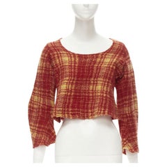 JUNYA WATANABE 1994 Vintage orange grey boiled wool shrunken deconstructed top M