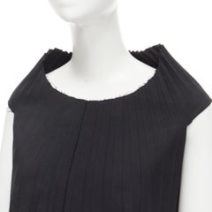 JUNYA WATANABE 1998 black Accordion pleated raw edge deconstructed dress S