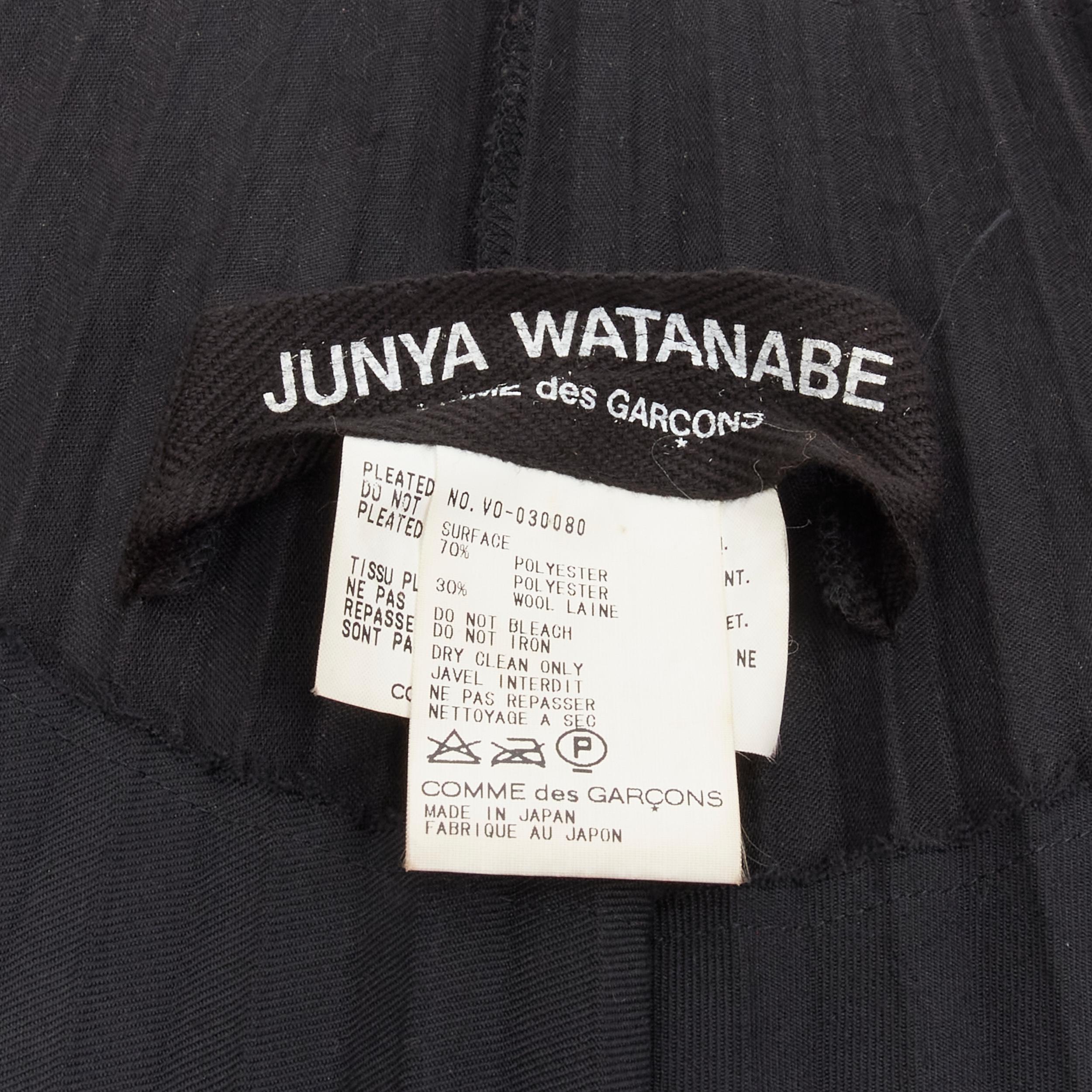 JUNYA WATANABE 1998 black Accordion pleated raw edge deconstructed dress S For Sale 3