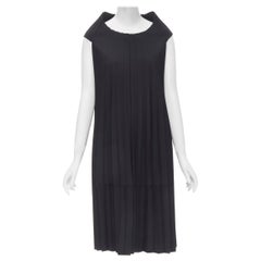 JUNYA WATANABE 1998 black Accordion pleated raw edge deconstructed dress S