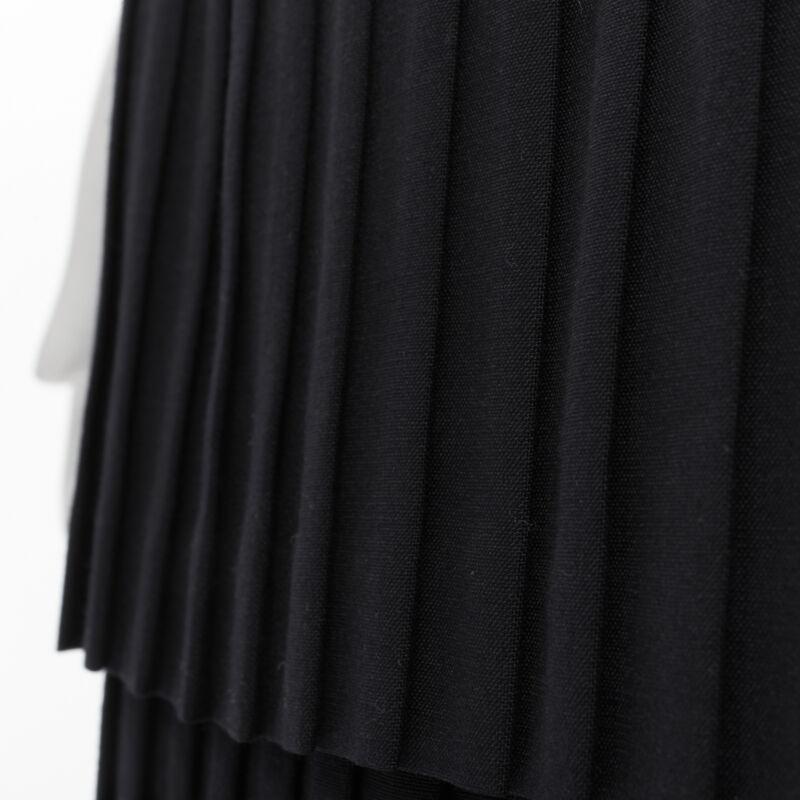 JUNYA WATANABE 1998 black pleated tiered hem pencil skirt S For Sale 5