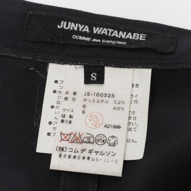 JUNYA WATANABE 1998 black pleated tiered hem pencil skirt S For Sale 6