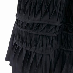 JUNYA WATANABE 1998 black wool blend origami pleated front wrap tie skirt M