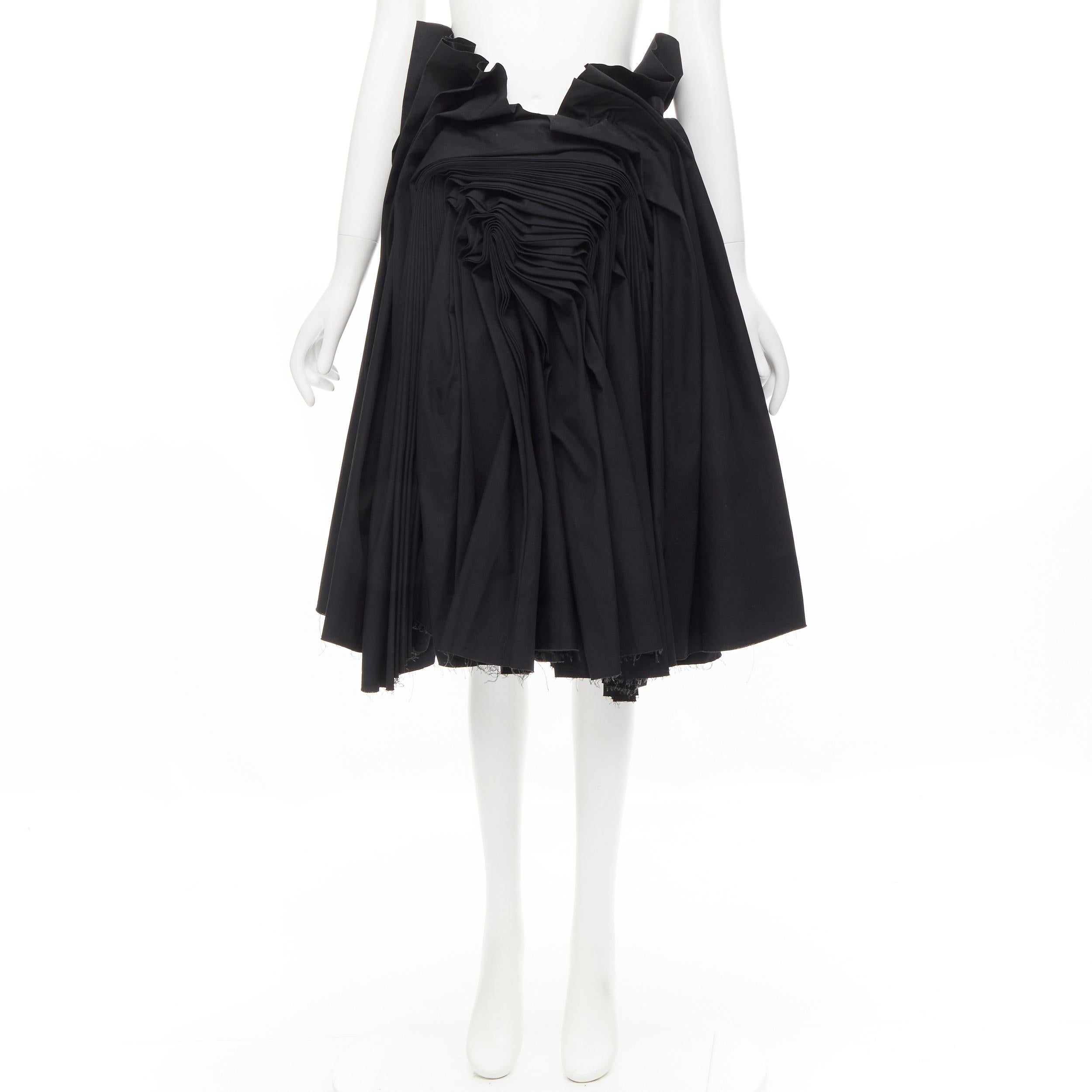 JUNYA WATANABE 1998 Runway Vintage black Madame Grey draped pleat skirt For Sale 5
