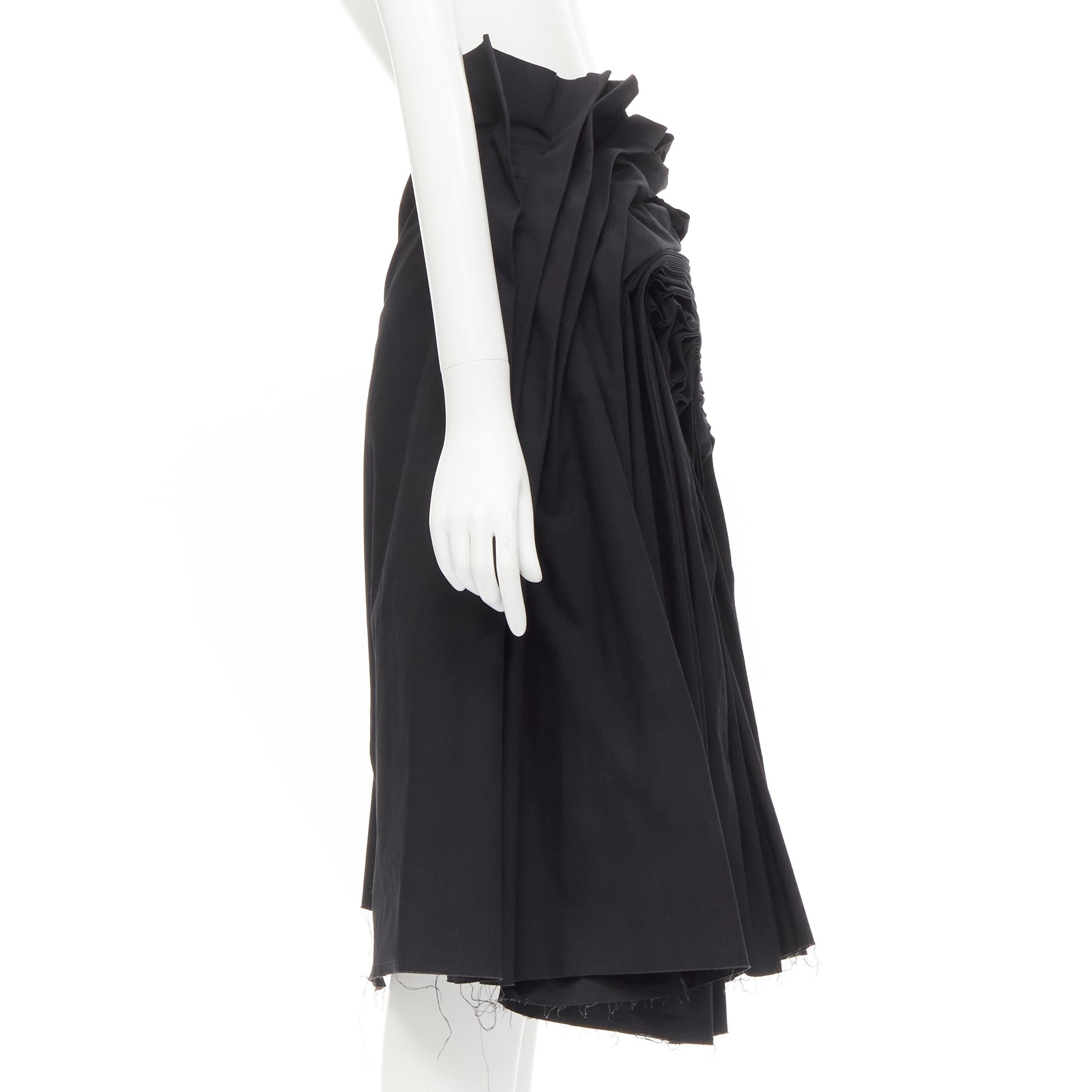 JUNYA WATANABE 1998 Runway Vintage black Madame Grey draped pleat skirt In Excellent Condition For Sale In Hong Kong, NT