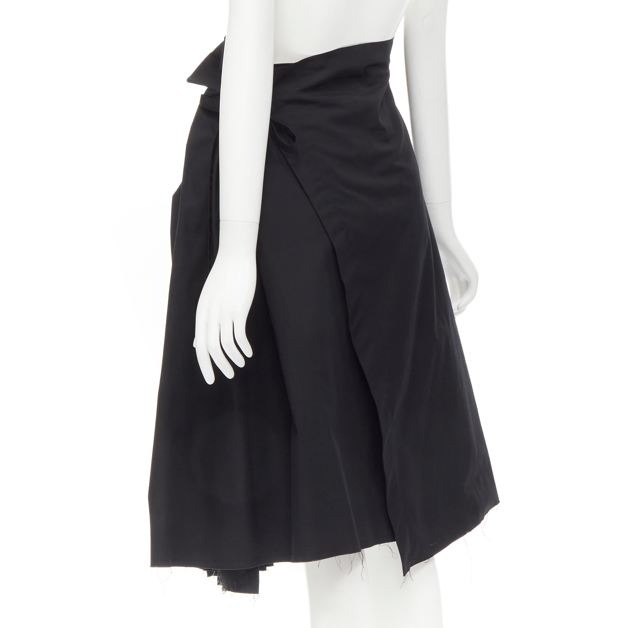 JUNYA WATANABE 1998 Runway Vintage black Madame Grey draped pleat skirt For Sale 1