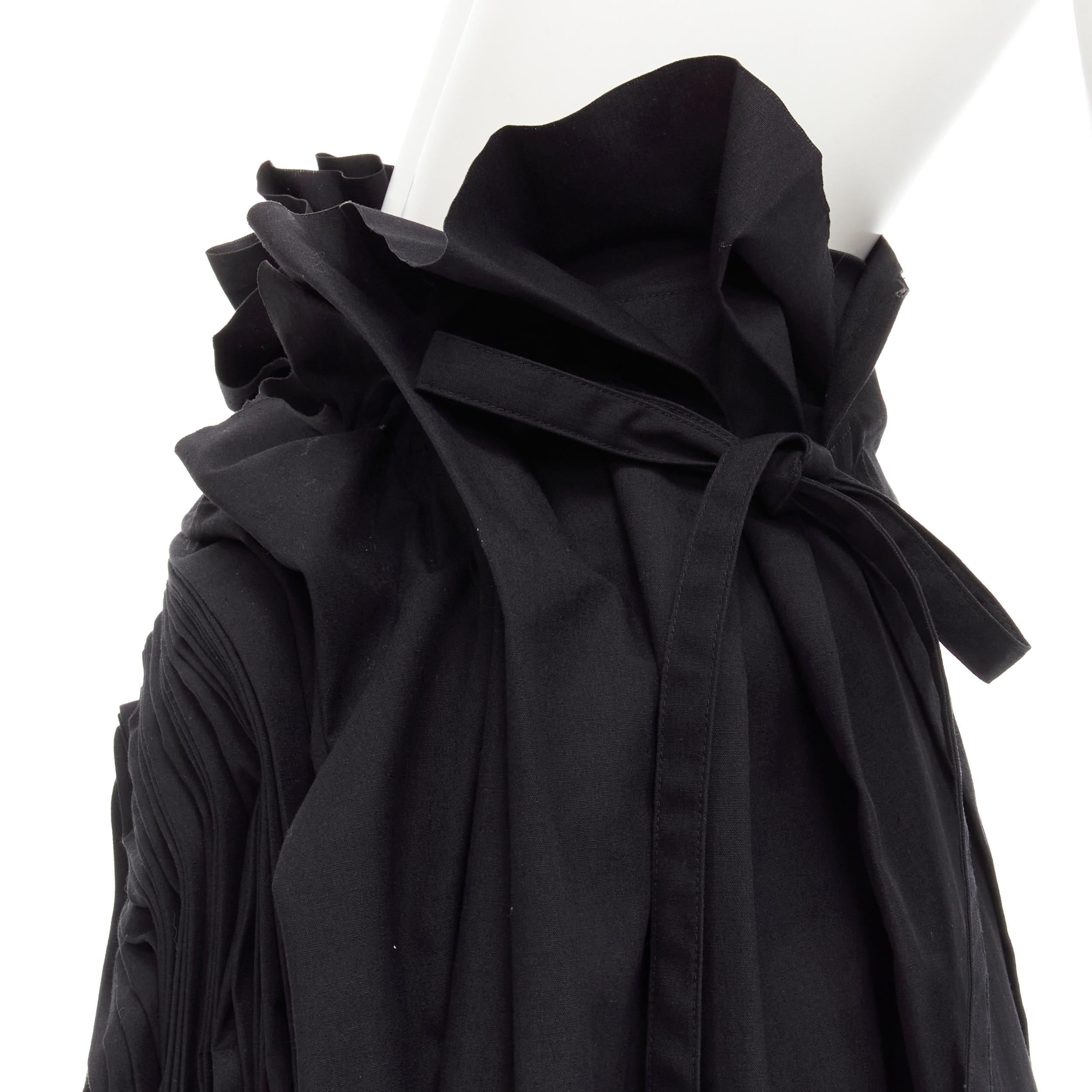 JUNYA WATANABE 1998 Runway Vintage black Madame Grey draped pleat skirt 2