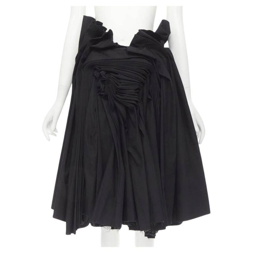 JUNYA WATANABE 1998 Runway Vintage black Madame Grey draped pleat skirt For Sale