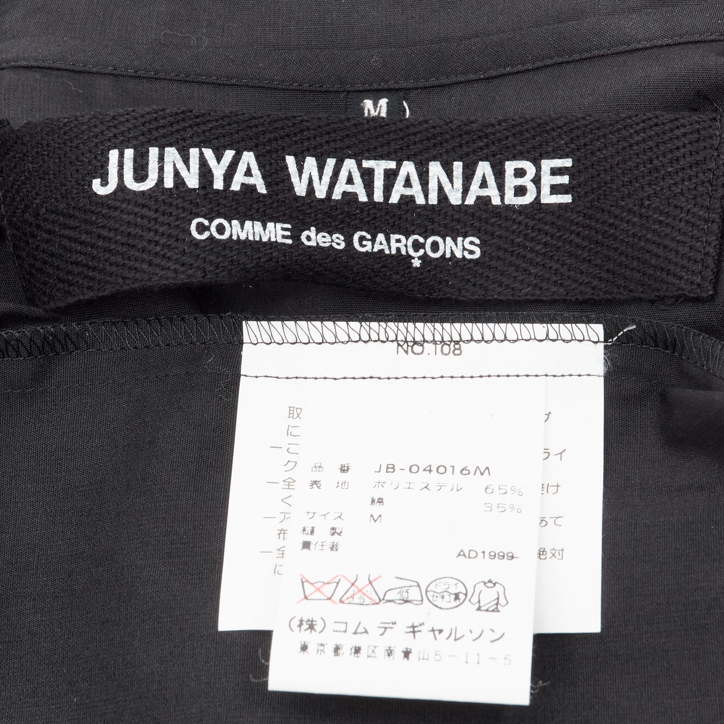 JUNYA WATANABE 1999 black cotton rose bud round collar long sleeve shirt M For Sale 4