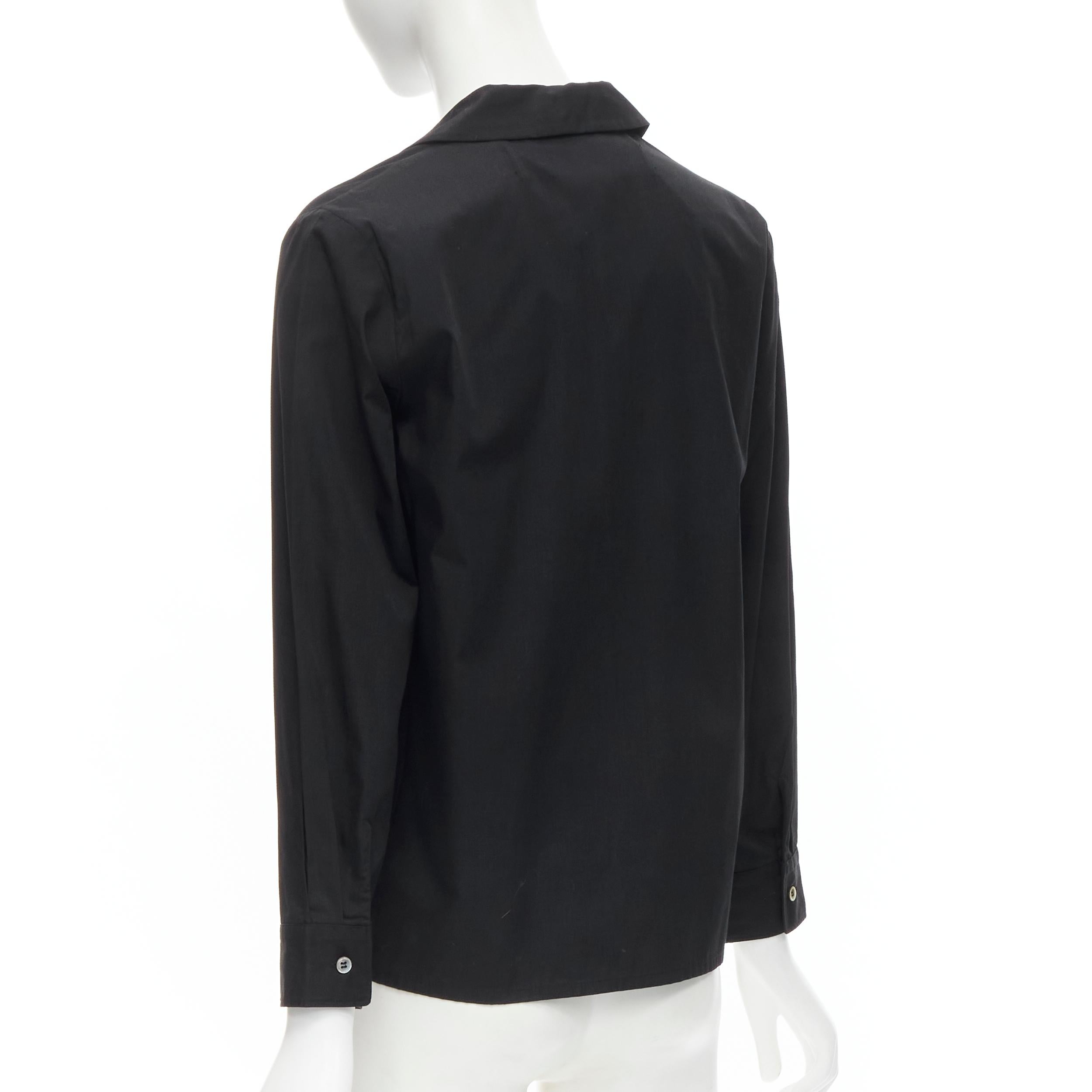 Women's JUNYA WATANABE 1999 black cotton rose bud round collar long sleeve shirt M For Sale