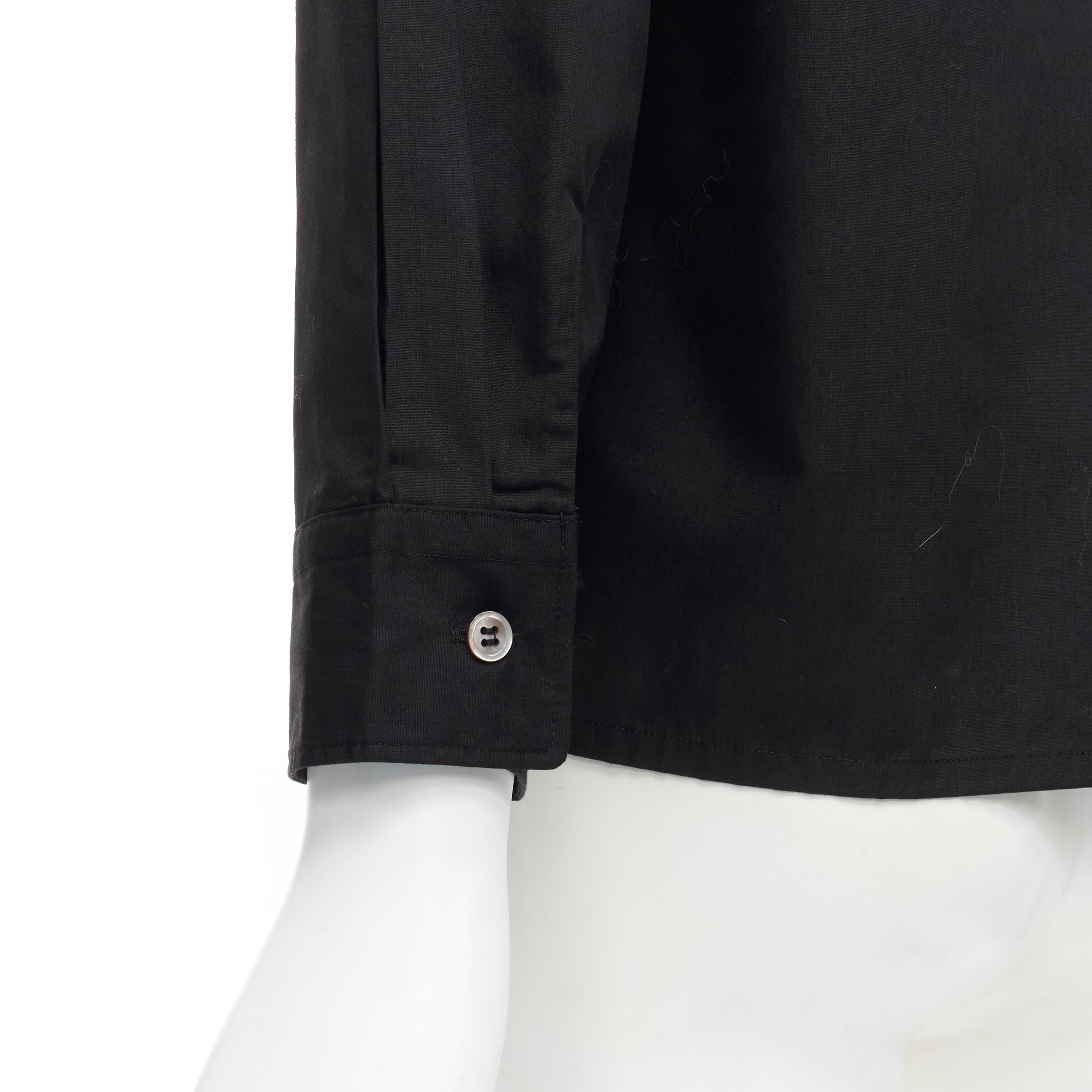 JUNYA WATANABE 1999 black cotton rose bud round collar long sleeve shirt M For Sale 2