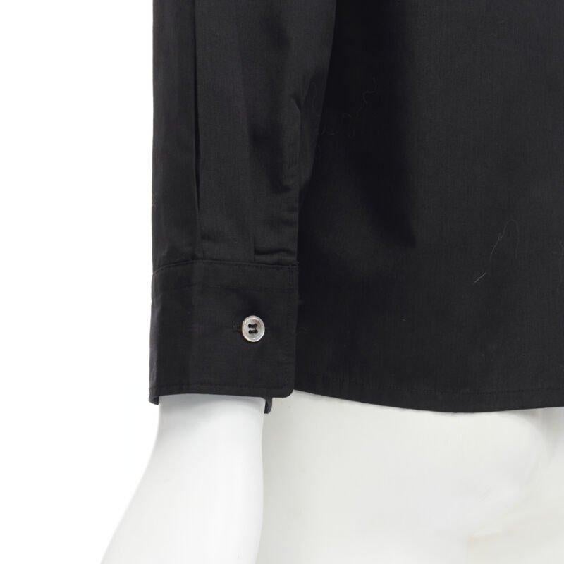 JUNYA WATANABE 1999 black cotton rose bud round collar long sleeve shirt M For Sale 3