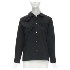 JUNYA WATANABE 1999 black cotton rose bud round collar long sleeve shirt M