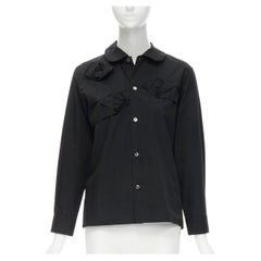 JUNYA WATANABE 1999 black cotton rose bud round collar long sleeve shirt M