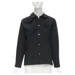 JUNYA WATANABE 1999 black cotton rose bud round collar long sleeve shirt M