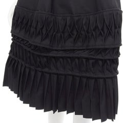 JUNYA WATANABE 1999 Runway Vintage black 3D origami pleated wrap skirt