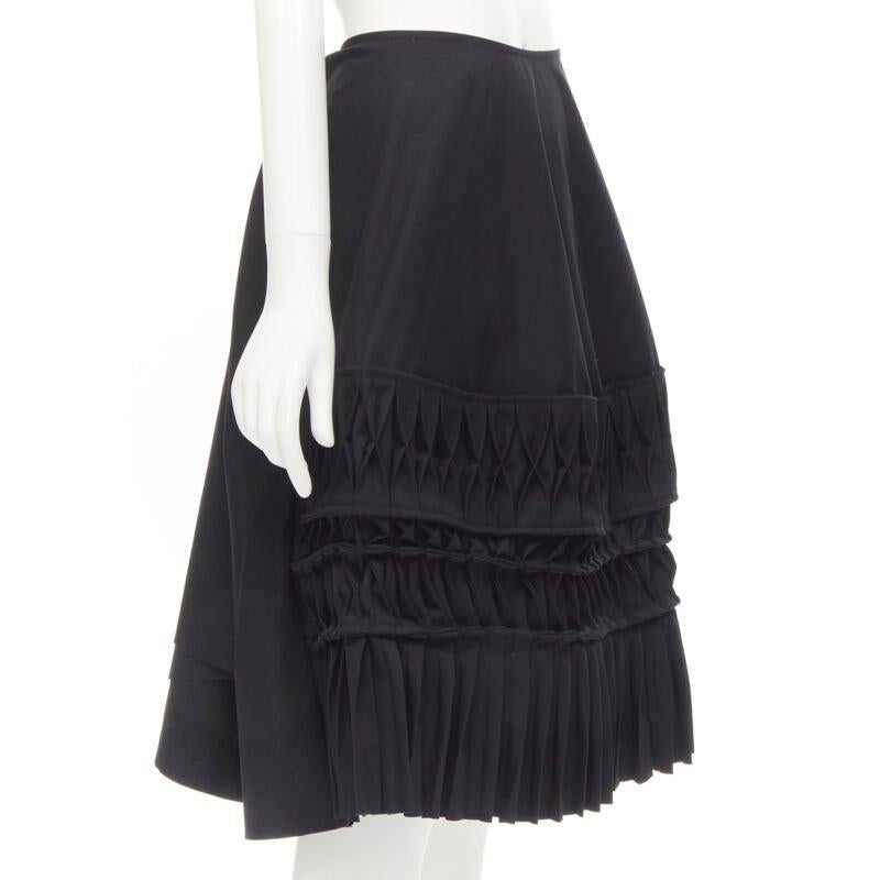 JUNYA WATANABE 1999 Runway Vintage noir jupe plissée en origami 3D Excellent état - En vente à Hong Kong, NT