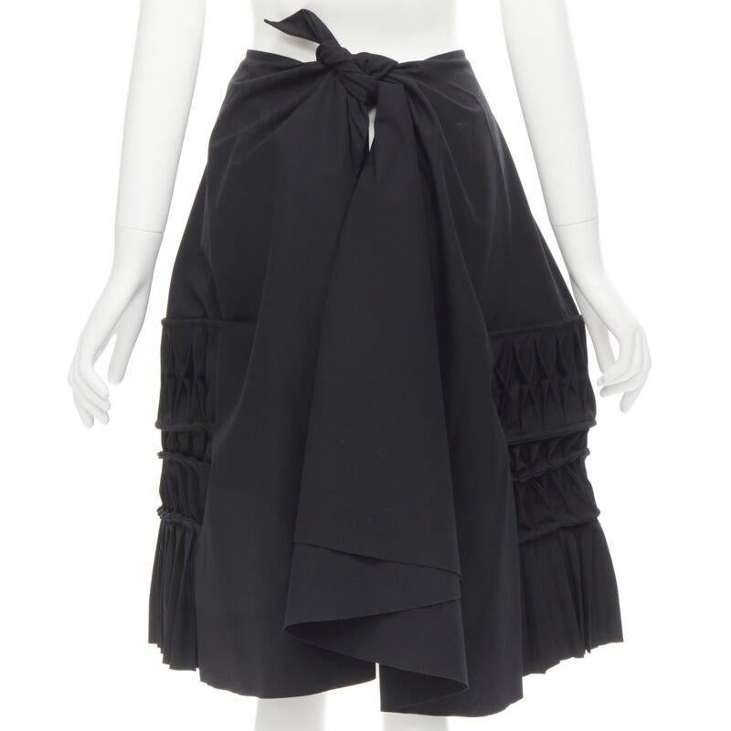JUNYA WATANABE 1999 Runway Vintage noir jupe plissée en origami 3D en vente 1